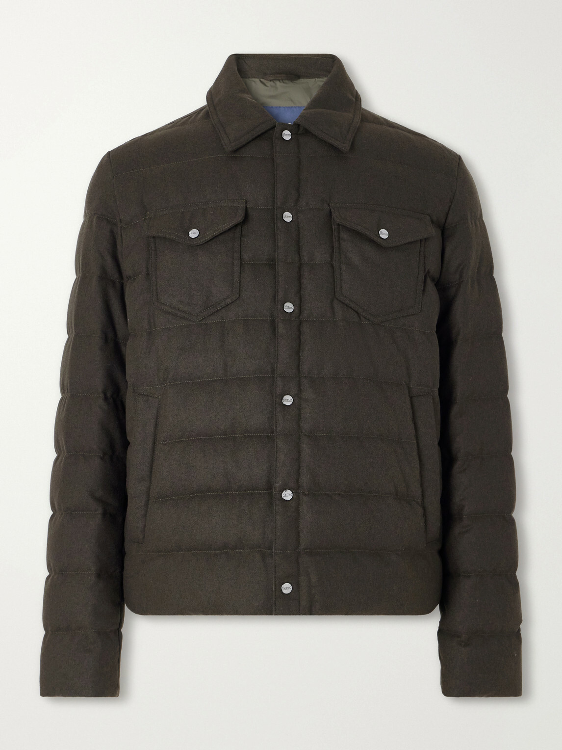 Herno - Quilted Flannel Down Jacket - Brown