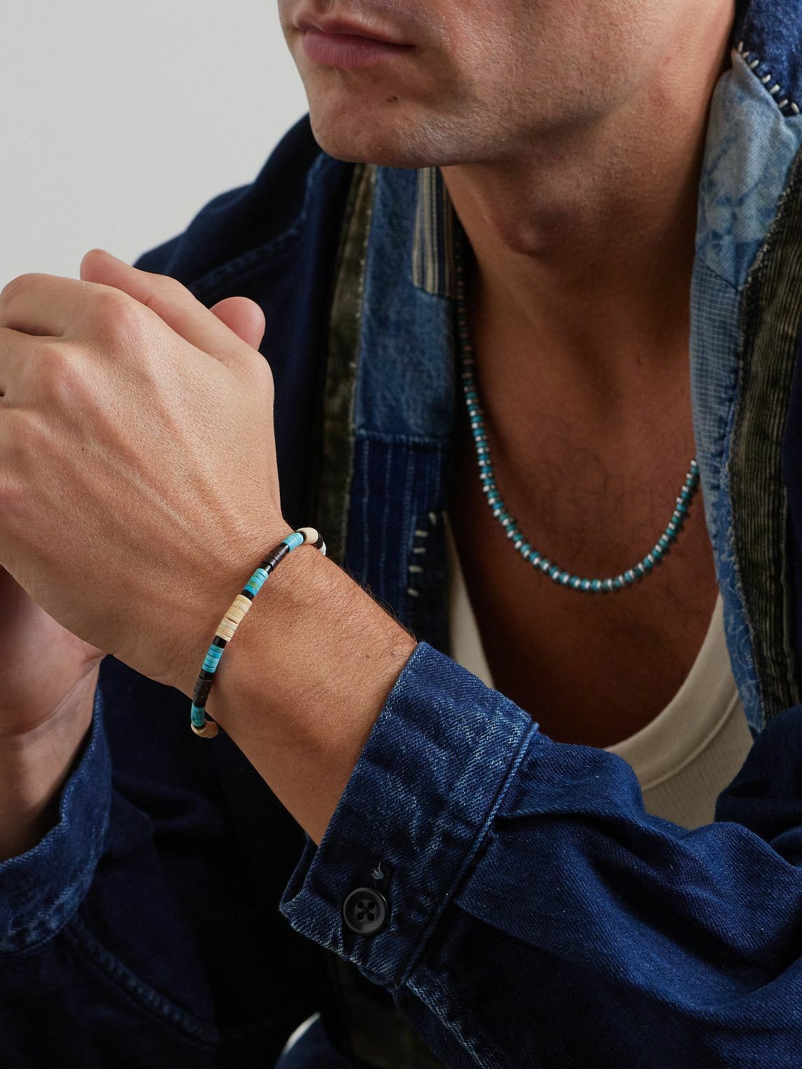 Mikia - Silver Multi-Stone Beaded Bracelet - White