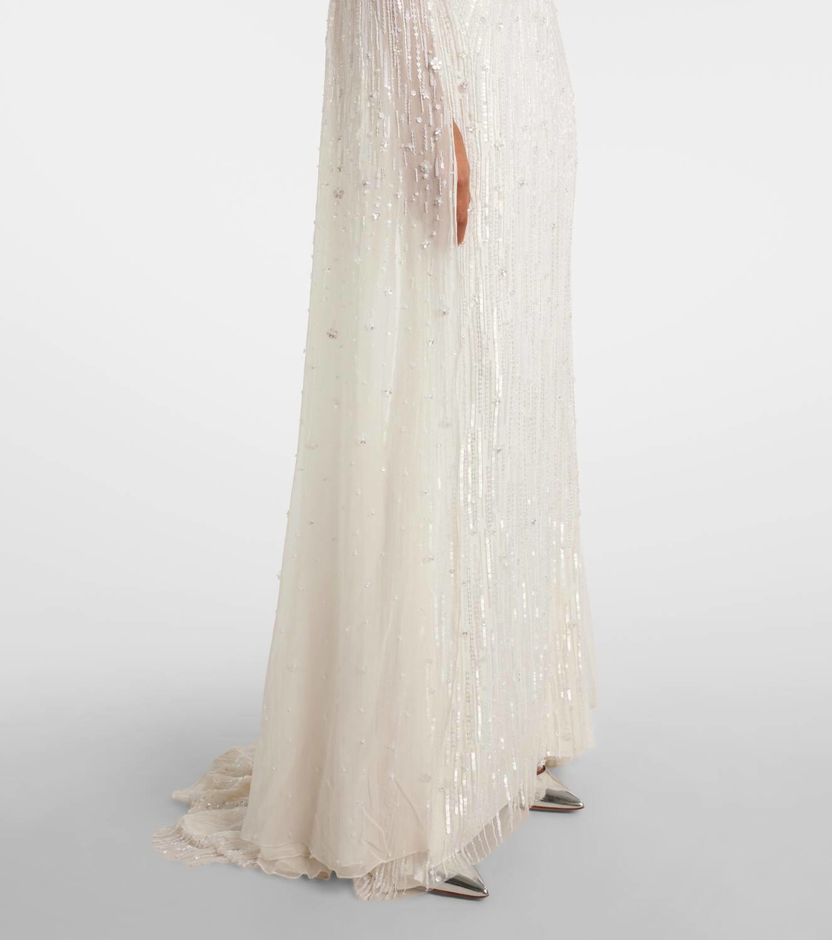 pearl beaded prom dress Khaki Beaded Mermaid Prom Dresses Pearl String Square Neck Pageant Dress 25011 Khaki / US8 main image 1
