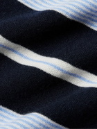 Guest In Residence - Striped Cashmere Polo Shirt - Blue