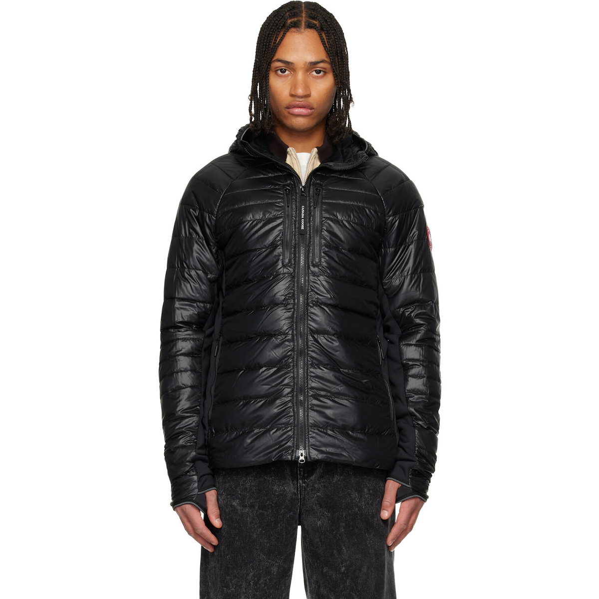 Canada Goose Black HyBridge Lite Hooded Down Jacket