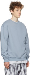 John Elliott Blue Oversized Crewneck Sweatshirt