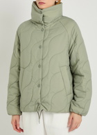 Varley Fabia Quilted Nylon Jacket Light Green