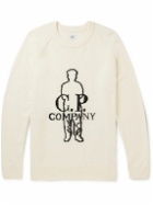 C.P. Company - Logo-Jacquard Wool-Blend Sweater - Neutrals