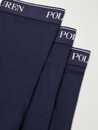 Polo Ralph Lauren - Three-Pack Stretch-Cotton Boxer Briefs - Blue