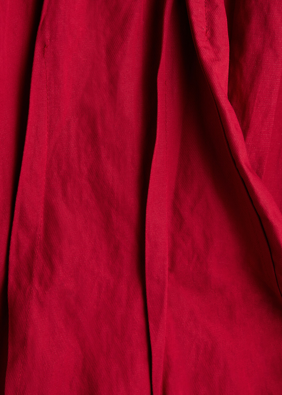 Marques' Almeida Asymmetric Cotton-blend Midi Wrap Dress Red