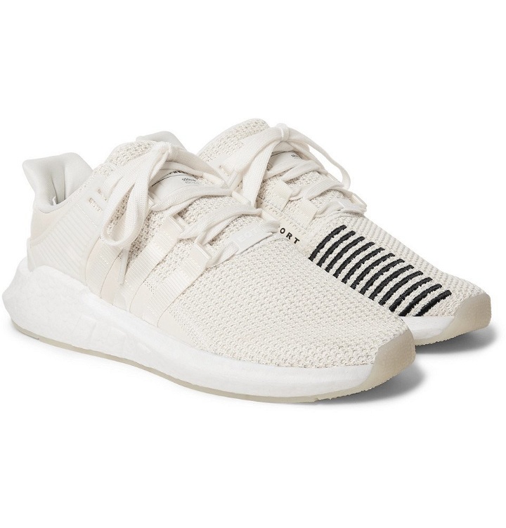 Photo: adidas Originals - EQT Support 93/17 Stretch-Knit Sneakers - Men - Off-white