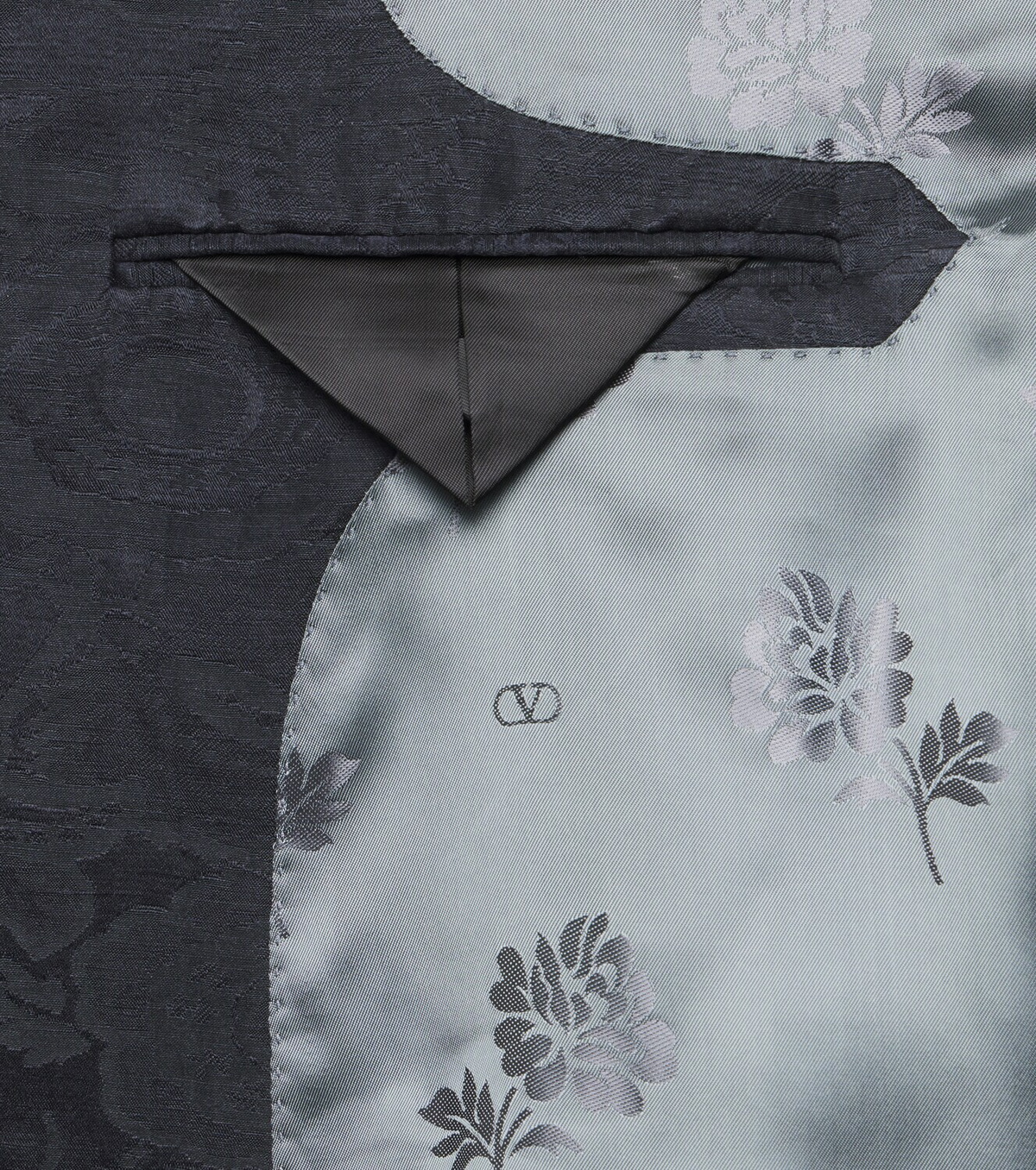 Valentino Floral jacquard linen and silk blazer