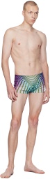 Jean Paul Gaultier SSENSE Exclusive Blue & Purple 'The Body Morphing' Swim Shorts