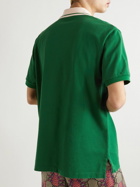 GUCCI - Logo-Print Cotton-Jersey Polo Shirt - Green