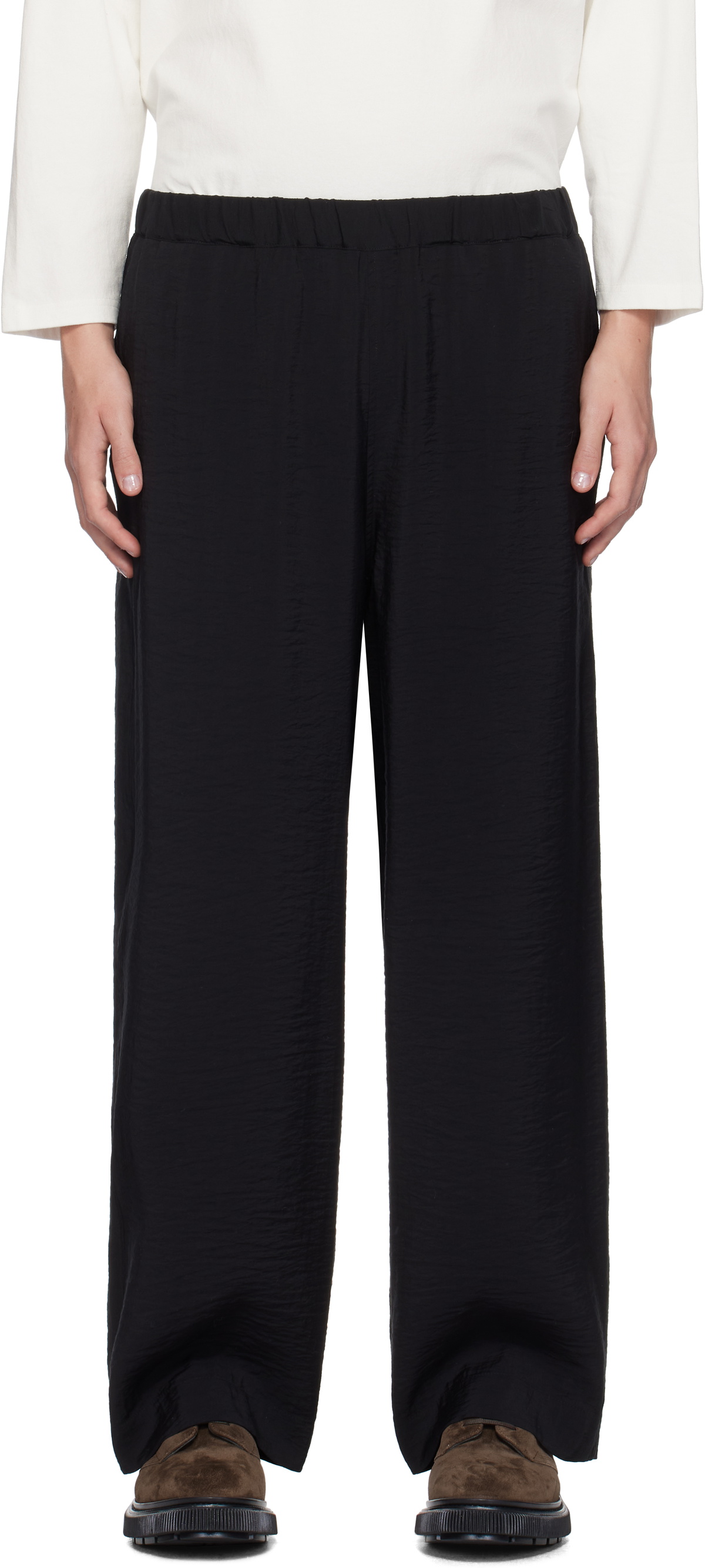 YLÈVE /VISCOSE COTTON PAINTER TROUSERS4 Namu Shop - Yleve Viscose Cotton Painter Pants - Charcoal Navy