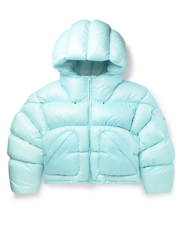Photo: Moncler Genius - Dingyun Zhang Josa Logo-Appliquéd Quilted Shell Hooded Down Jacket - Blue