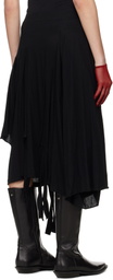 YOHJI YAMAMOTO Black Strappy Midi Skirt