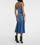 Alexander McQueen Corset denim midi dress