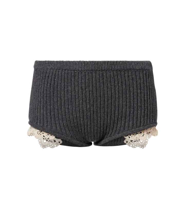 Photo: Magda Butrym Crochet-trimmed cashmere shorts
