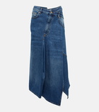 Loewe Asymmetric denim midi skirt