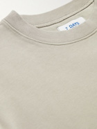 7 DAYS ACTIVE - Monday Logo-Print Organic Cotton-Jersey Sweatshirt - Neutrals