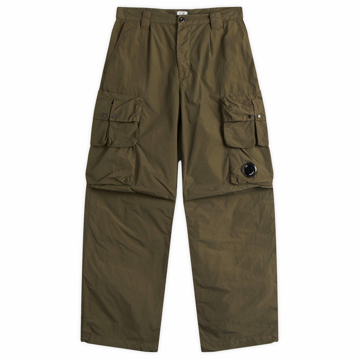 C.P. Company Men's Flatt Nylon Multipocket Cargo Pants in Ivy