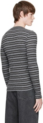 LISA YANG Gray Tariq Stripes Sweater