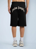 Palm Angels Back Curved Logo Track Shorts