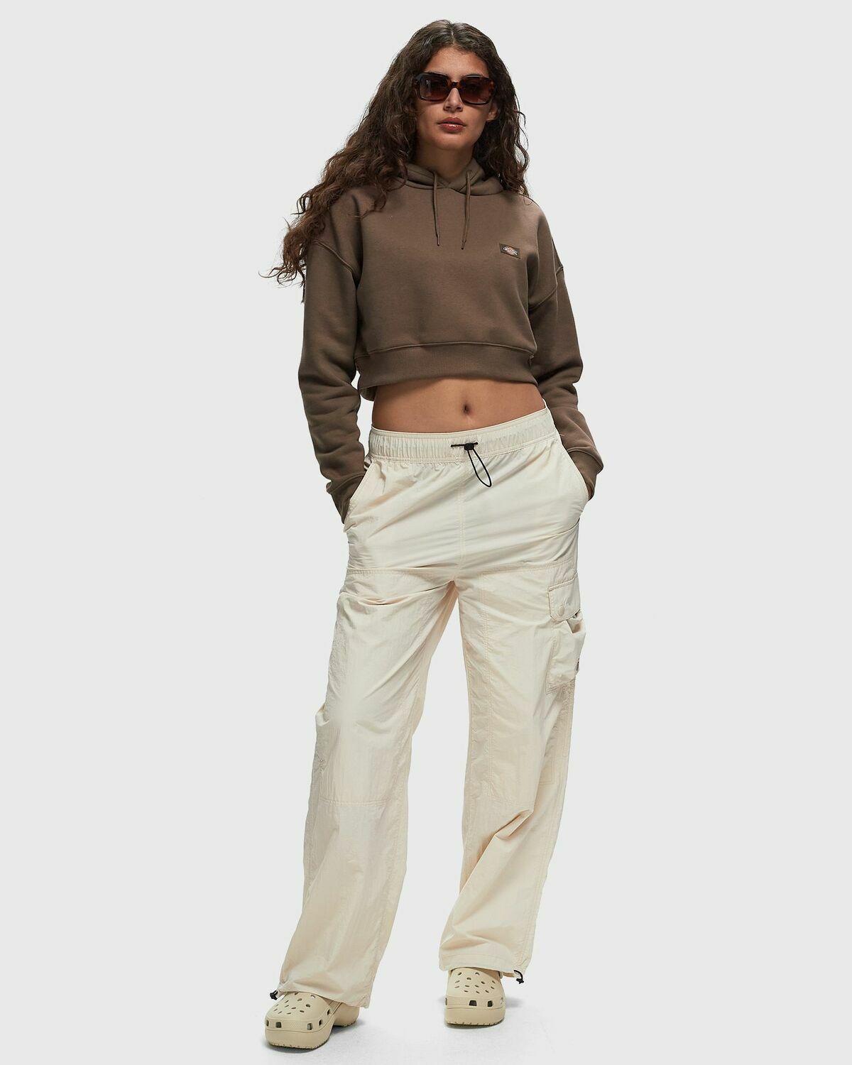 Dickies  Oakport Cropped Hoodie Beige Hoodies