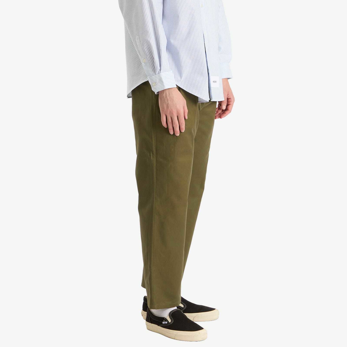 WTAPS Men's Two Tuck Wide Trousers in Olive Drab WTAPS