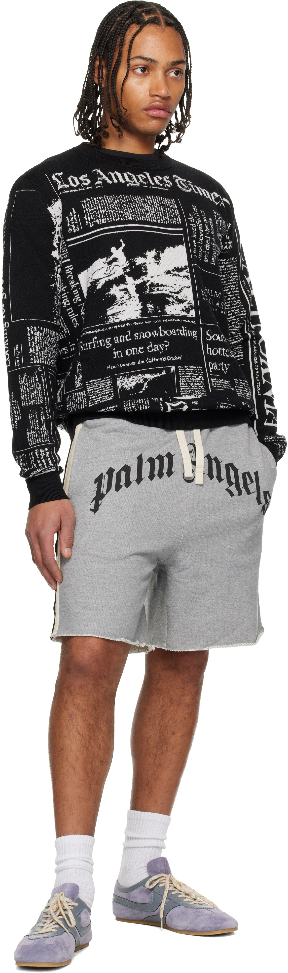 Palm Angels Black LA Times Edition Sweater
