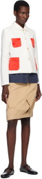 Comme des Garçons Girl White & Red Gabardine & Satin Blazer