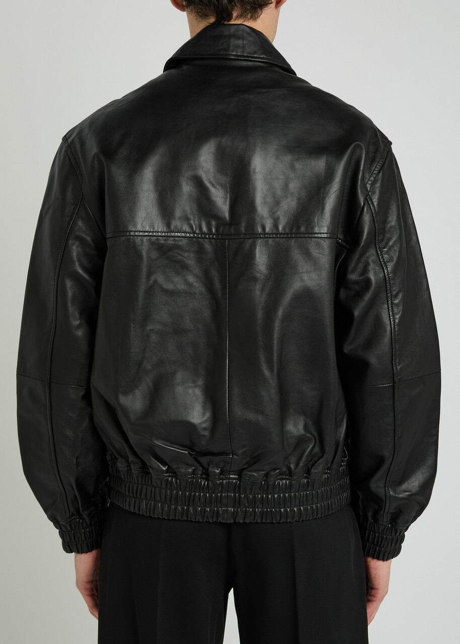 Studio Nicholson Piston Leather Jacket Black