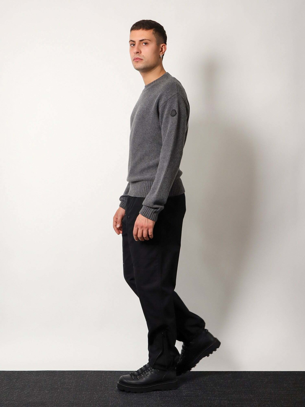Moncler Grey Sweater Mens Knitwear Moncler