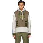 MCQ Grey and Brown Armor Hoodie