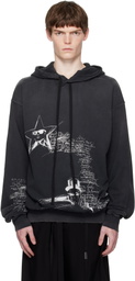 Ann Demeulemeester Black Olly Sketchbook High-Comfort Hoodie