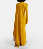 Taller Marmo Mounia caped crêpe cady gown