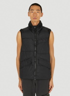 Compass Patch Down Sleeveless Jacket in Black