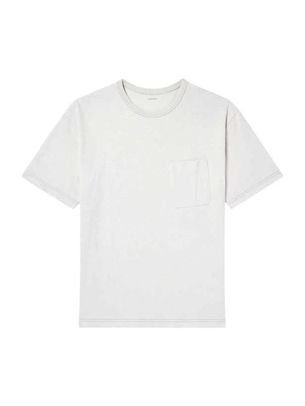 Photo: LEMAIRE - Cotton and Linen-Blend Jersey T-Shirt - Neutrals
