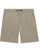 Club Monaco - Straight-Leg Cotton-Blend Jersey Drawstring Shorts - Neutrals
