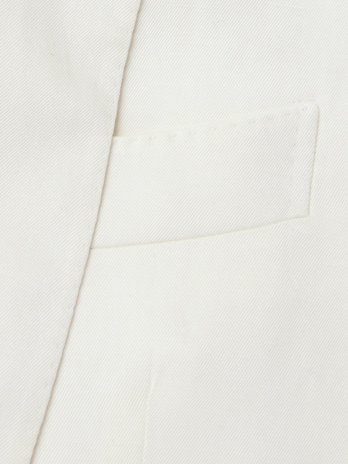Caruso - Shawl-Collar Silk and Linen-Blend Tuxedo Jacket - White Caruso