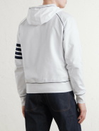 Thom Browne - 4-Bar Cotton-Jersey Zip-Up Hoodie - White