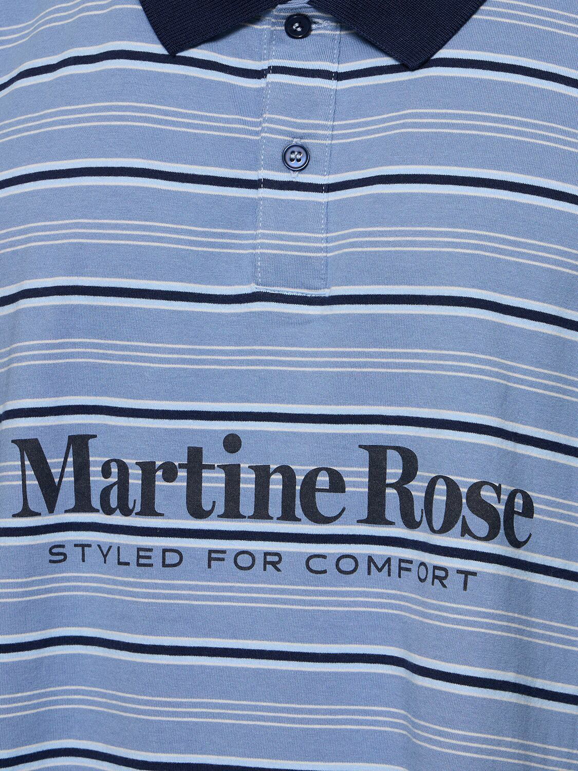 MARTINE ROSE - Logo Print Cotton Jersey L/s Polo