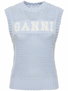 GANNI - Logo Knit Cotton Blend Vest