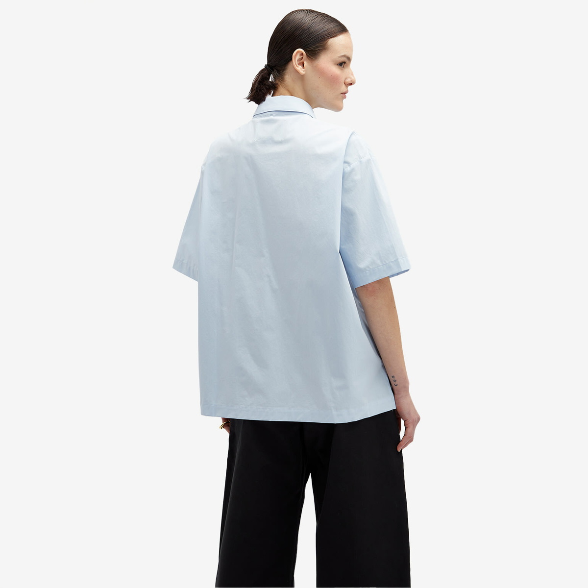 Studio Nicholson Women's Short Sleeve Boxy Shirt in Sky Blue