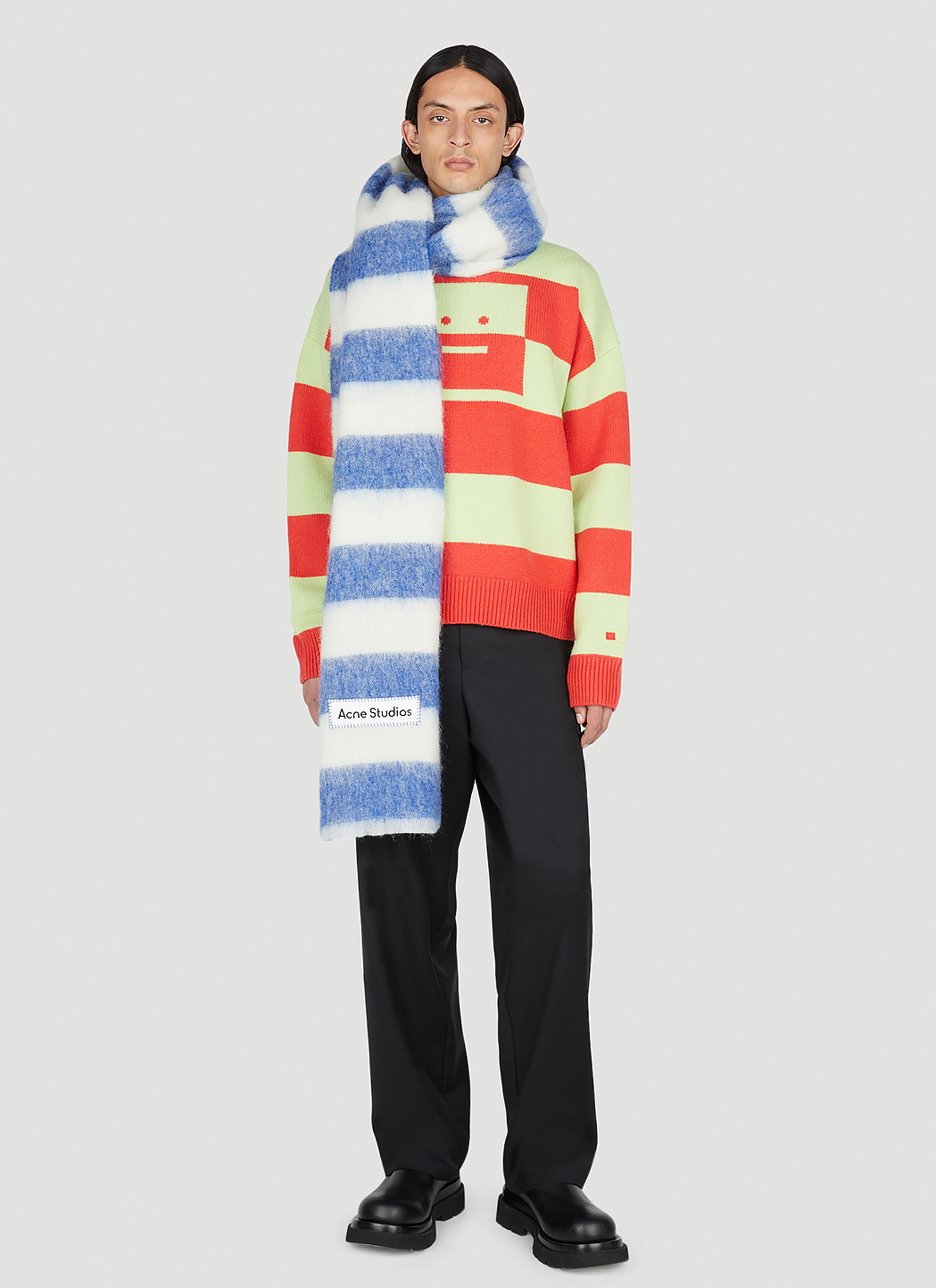 Acne Studios Face Logo Striped Sweater