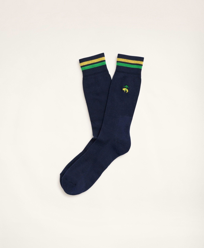 Photo: Brooks Brothers Men's Tipped Logo Crew Socks | Navy