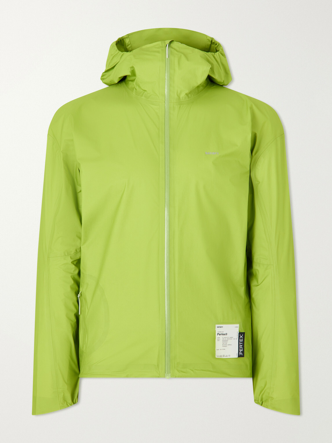 Satisfy - Rain Fly Hooded Logo-Printed PERTEX® Shield Air Jacket - Green