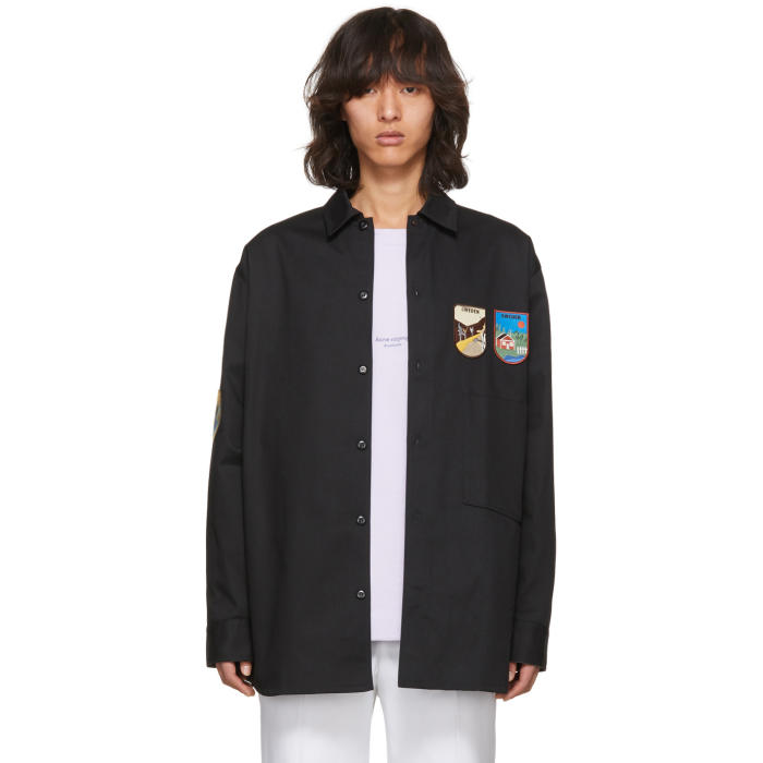 Acne Studios Black Lowis Patch Shirt Acne Studios