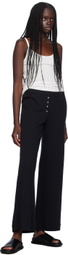 LESET Black Pointelle Boxer Lounge Pants