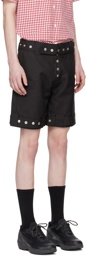 Olly Shinder Black Press-Stud Shorts