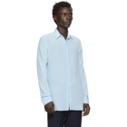 Valentino Blue Silk Crepe Shirt