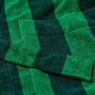 Tekla Fabrics Terry Hooded Bathrobe in Green Block Stripe