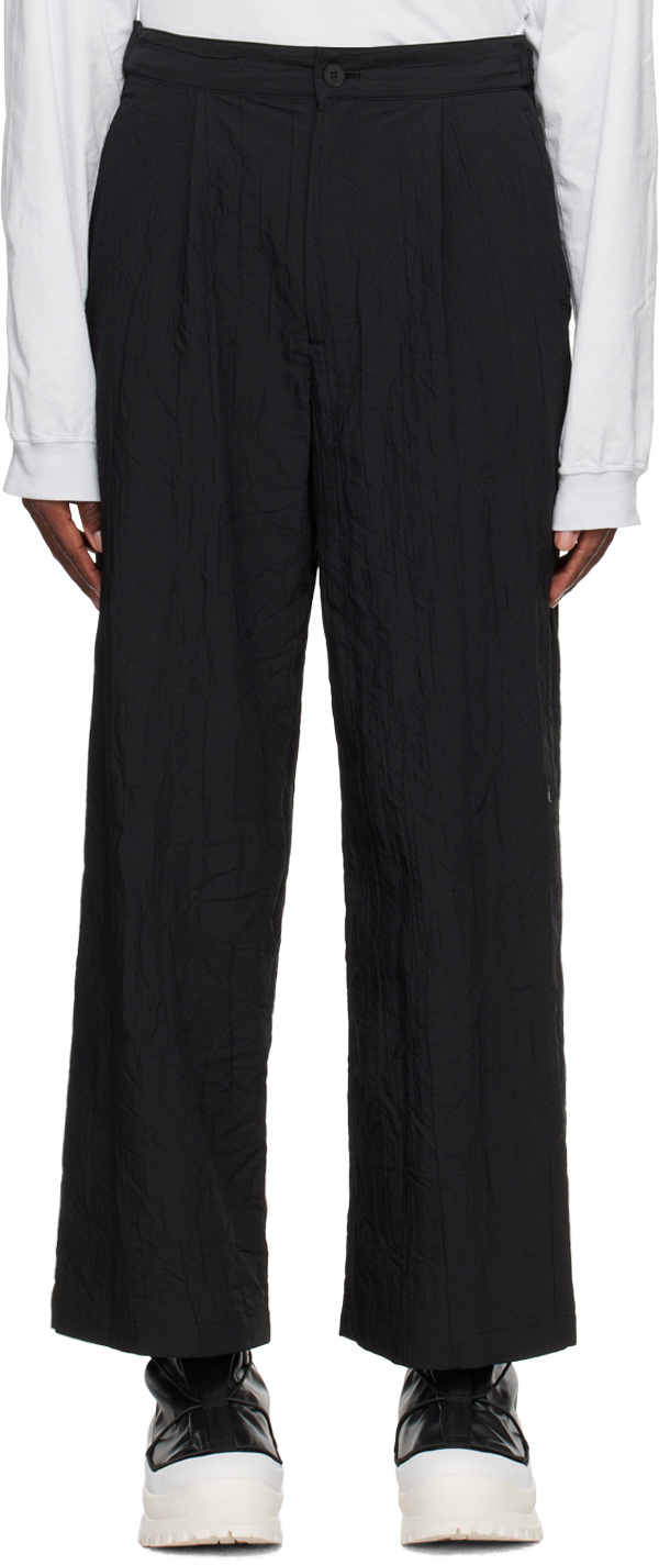VEIN Black Crinkled Trousers